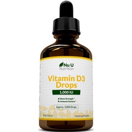 Vitamin D Drops 1000 IU 10,000 IU per 10 Drops - 50% More 90ml Equivalent to 3000 Drops - High Strength Liquid D3 in MCT Oil with Flexible Dosage - High Strength Vitamin D Supplement