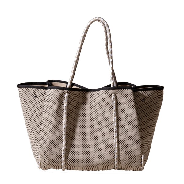 POPUPS Neoprene Large Tote Bags, Taupe - Lightweight and Water-Resistant