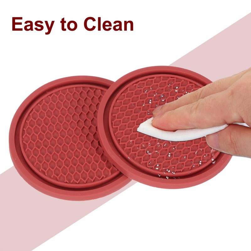 sourcing map 4pcs Car Cup Coasters Universal PVC Car Cup