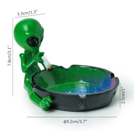 Auhafaly Gifts Alien Smoking Ashtray, 4 inches, Multicolor