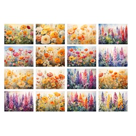 Decoupage Paper Pack (35 Sheets 6"x8") Golden Poppies: Sunlit Yellow and Orange Wildflowers Blooming in Fields with Soft Pastel Tones and Delicate Petals. FLONZ Vintage