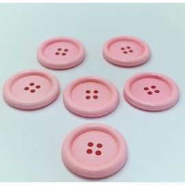 MajorCrafts® 12pcs 30mm 4 Holes Large Round Wooden Sewing Buttons Needlework Embellishments (Light Pink)