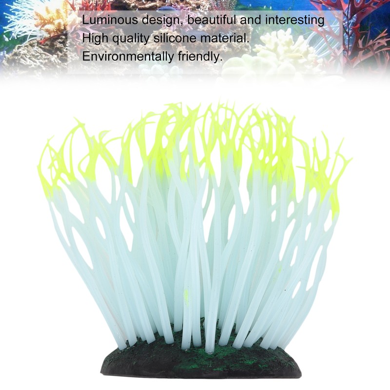 Aquarium Anemone Realistic Luminous Silicone Sea Anemone for Fish Tank