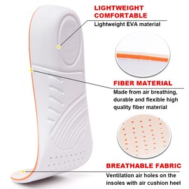 XINIFOOT Height Increase Insoles for Men & Women – 2.5cm Invisible Lift Inserts, Soft Breathable Shock-Absorbing Full-Length Shoe Insoles for Height Boost (EU 41-46/UK 7.5-11.5)