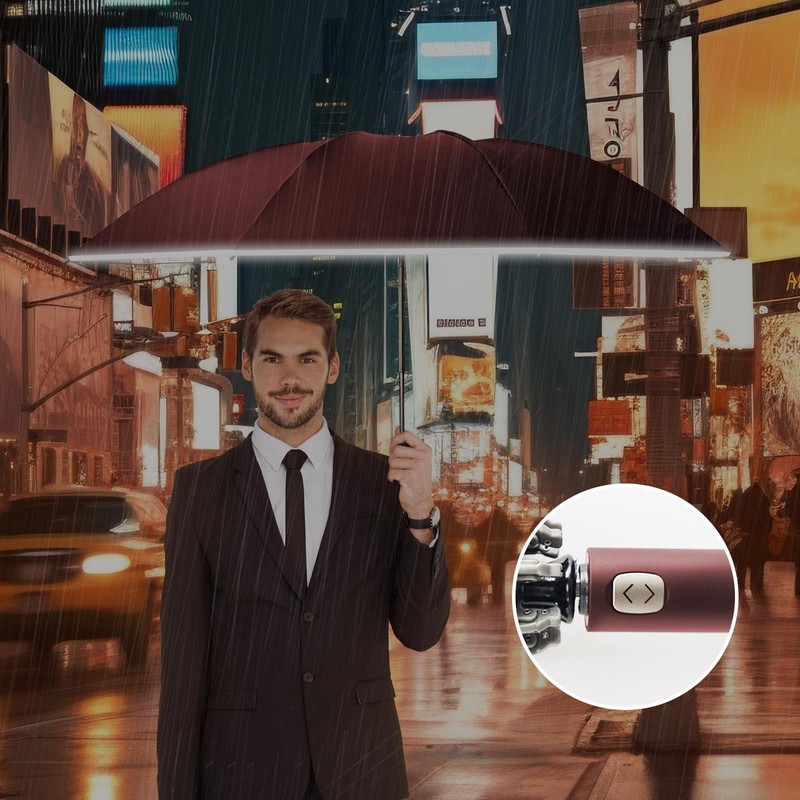 DAWNTREES Windproof Travel Umbrella,Automatic Opening And Closing,Compact, Sturdy, and Lightweight,Sun