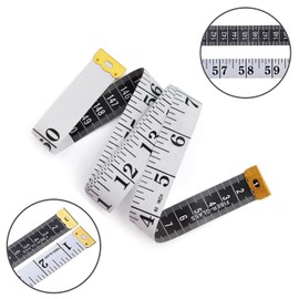 Tape Measure for Sewing, Double-Sided Tape Measure for Tailors, Craftsmen, Households, 150 cm/60 Inch, White, Pack of 2