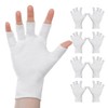 4 Pairs Eczema Gloves, Fingerless Cotton Gloves for Dry Hands,