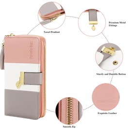 Pomelo Best Womens Wallet RFID Blocking Large Capacity Long Purse with Multiple Card Slots Zipper Phone Coin Pocket