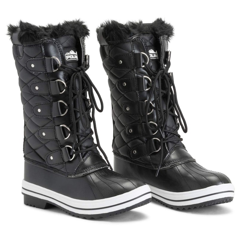 Polar Womens Snow Boot Quilted Tall Winter Snow Waterproof Warm