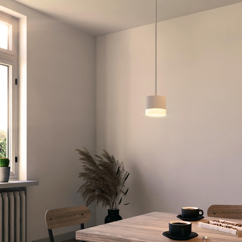 SSC-LUXon Vora Design Ceiling Light in Matt White with Textile