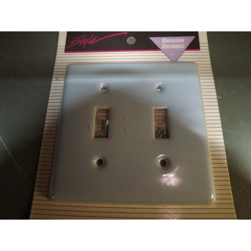 AmerTac Vintage American Tack & Hardwar Ceramic Double Switch Plate