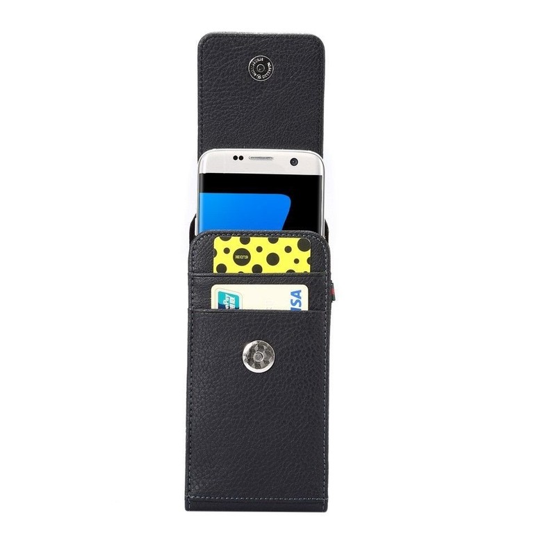 DFV mobile - Magnetic Leather Card Holder Case Belt Clip