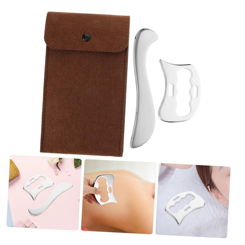 BIUDECO 1 set Stainless Steel Gua Massage Tool Set Soft
