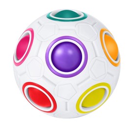 ROXENDA Rainbow Ball Puzzle Game Magic Ball - Fidget Ball Skill Game for Children, Adults, Girls & Boys from 6 Years (White)