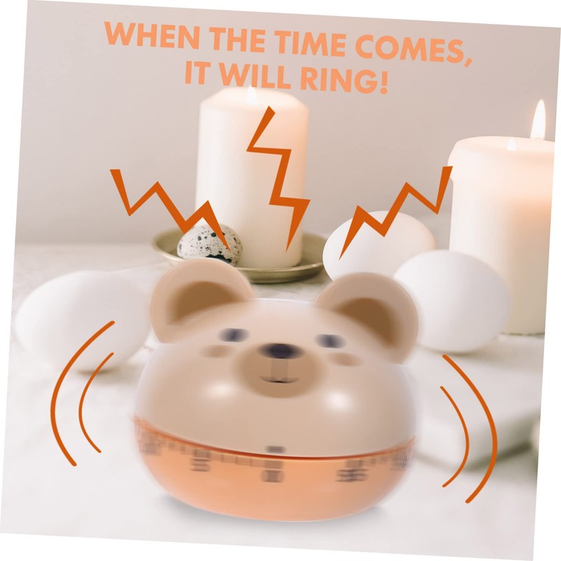 LIFKOME 1Pc Khaki Mechanical Timer for Cartoon Reminder Easy Operation
