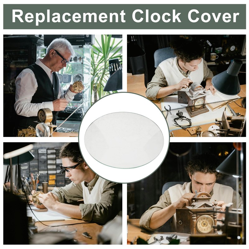 TOMETURE Convex Clock Glass Replacement: 8.2cm/3.2 Inch Round Transparent Dome