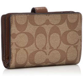 Coach F23553 Signature PVC Leather Wallet, Saddle