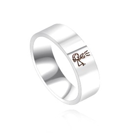 Uloveido Couples Matching Heart Rings for Stainless Steel Wedding Valentine's Day Promise Band Rings for Women Y1720 (1pc - White Size 6)