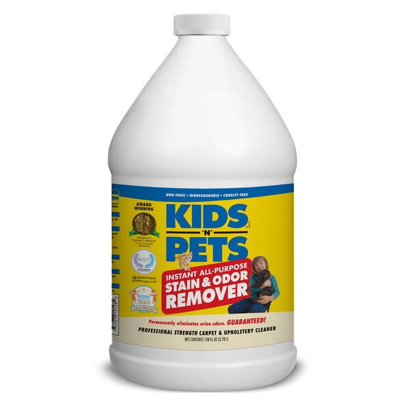 KIDS ‘N’ PETS - Instant All-Purpose Stain & Odor Remover – 128 oz | Proprietary Formula Permanently Eliminates Tough Stains & Odors – Even Urine Odors | No Harsh Chemicals, Non-Toxic & Child Safe