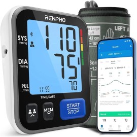 RENPHO Smart Blood Pressure Monitor for Home Use, Bluetooth BP Machine with Wide