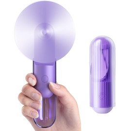 Cutnut Portable Handheld Fan, 3-Speed Foldable Mini Pocket Fan, USB-C 2000mAH Rechargeable Small Quiet Hand Fan, Personal Lash Fan for Travel, Outdoor, Home, Ideal Gifts for Women, Purple