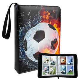 Trading Card Folder 4 Compartments 400 Compartments Trading Card Game Trading Folder Sturdy Card Holder Folder Card Trading Folder for Football Basketball Cards with 50 Double-Sided Protective Cases