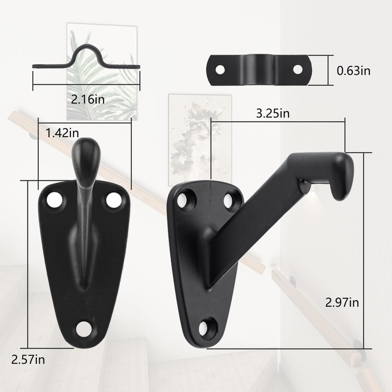 HOME MASTER HARDWARE Handrail Stair Brackets, 6 Pack Heavy Duty
