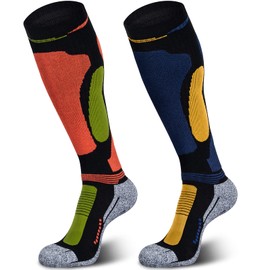 Muezna 2 Pairs Merino Wool Ski Socks Men Women Knee High Performance Thermal Socks for Winter Snow Snowboarding Outdoor Sports Hunting