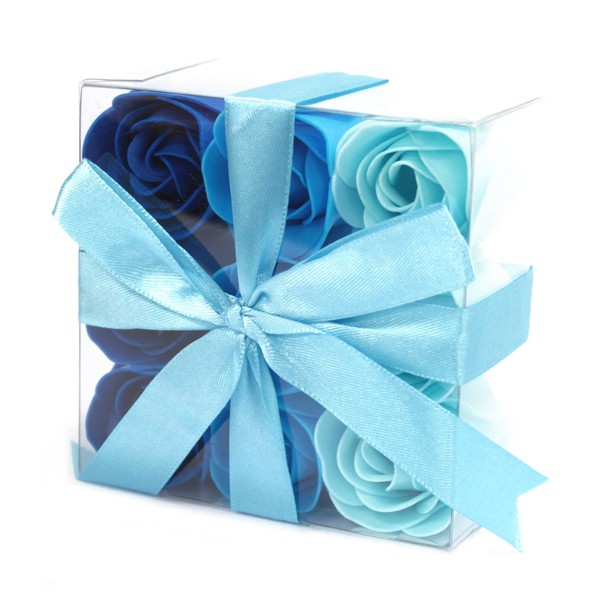 Set of 9 Rose Soap Dispenser – Blue