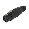 Monoprice 3-Pin Female DMX Connector - Black, Anodized Aluminum With