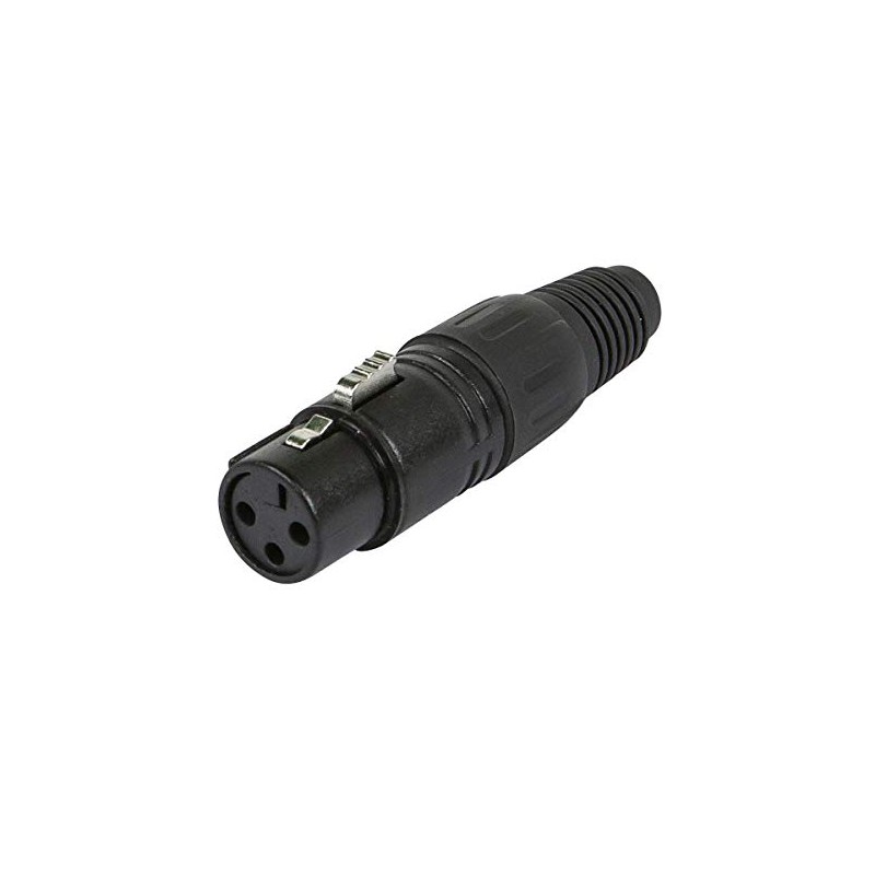 Monoprice 3-Pin Female DMX Connector - Black, Anodized Aluminum With