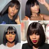 Human Hair Wig with Bang Wear and Go Glueless Wig