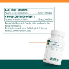 Genestra Brands - D3 1000 Chewable - Vegetarian Vitamin D Supplement - 120 Chewable Tablets - Natural Blackcurrant Flavour