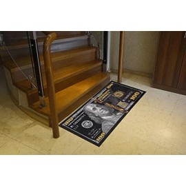 Huahoo Black Money Rugs 100 Dollar Bill Area Rug Door Mat Runner For L