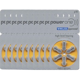 Varta Powerone P10 Mercury Free Hearing Aid Batteries Pack of 60