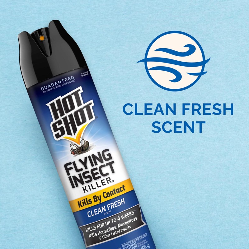 Hot Shot Flying Insect Killer, 15 Ounces, Aerosol Formula Kills