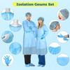 Xuhal 30 Set Blue Disposable Isolation Gowns Set PPE Gowns
