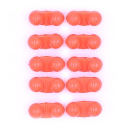 ANCLLO 10Pcs Fishing Double Rattle, Portable ABS Double Rattle Sea Fishing Attractor Bell Beads Accessory for Luring Fish ​(Red)