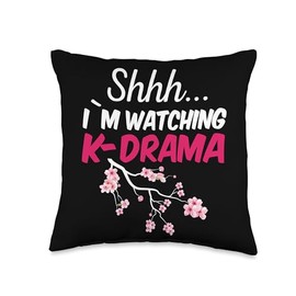 Shhh i´m watching K-Drama Korean drama Throw Pillow