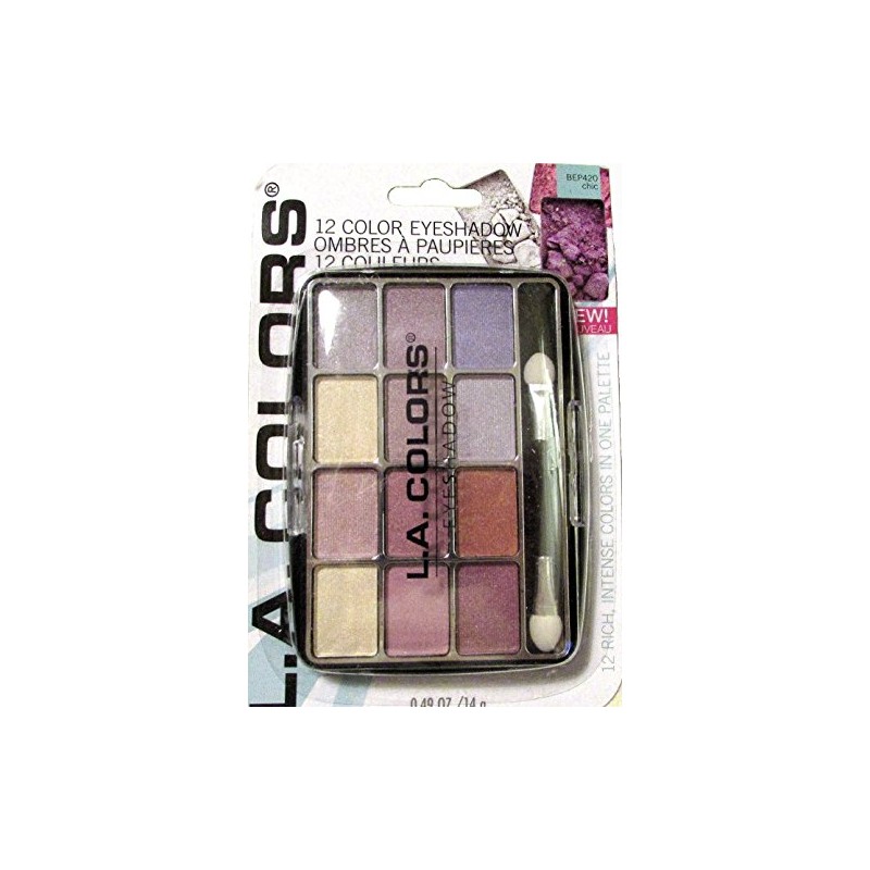 L.A. Colors Expressions, 12 Color Eyeshadow, BEP420 Chic, 0.49 Oz