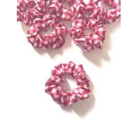 Bobblelady 6 pcs Gingham ScrunchiesSmall Sized, 8 cm Across. Hair Scrunchie Ponytail Holder. Suit Child/Thin Hair Or If You Like A Lass Bulky Scrunchie. Red