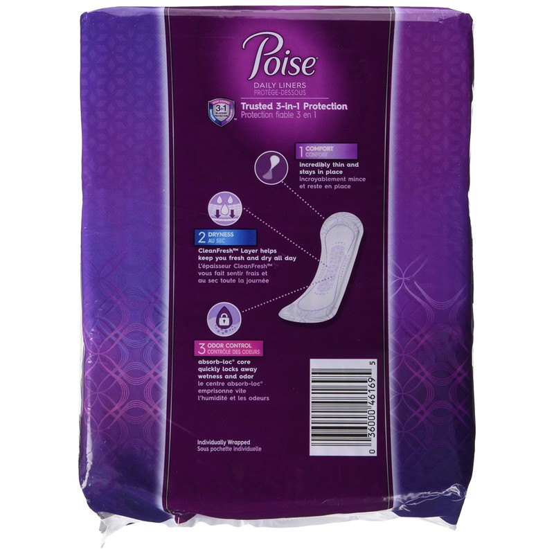 Poise Poise Incontinence Panty Liners, Very Light Absorbency, Long, 81