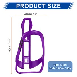 HARFINGTON Bicycle Water Bottle Holder Lightweight Universal Bike Bottle Cages Top Load Cycling Cup Holder for MTB Road Gravel, Purple