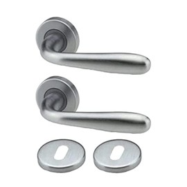 Bricolevante Interior Door Handles Available in Multiple Variations Sold in Set - Round Door Handle (Round, Satin Chrome)