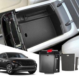 SXCY for 2025 2026 Hyundai Tucson Center Console Organizer for 2025 2026 Hyundai Tucson Accessories (Limited) Console Tray for 2025 2026 Tucson Limited Armrest Storage Console Organizer (Black)