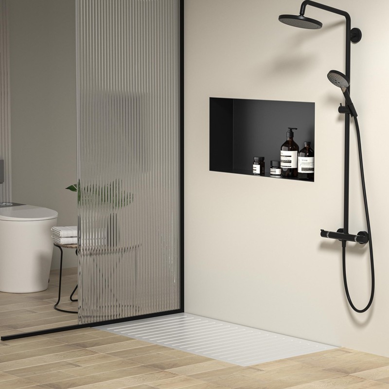 Bernkot Stainless Steel Shower Niche 24" X 12" Matte Black