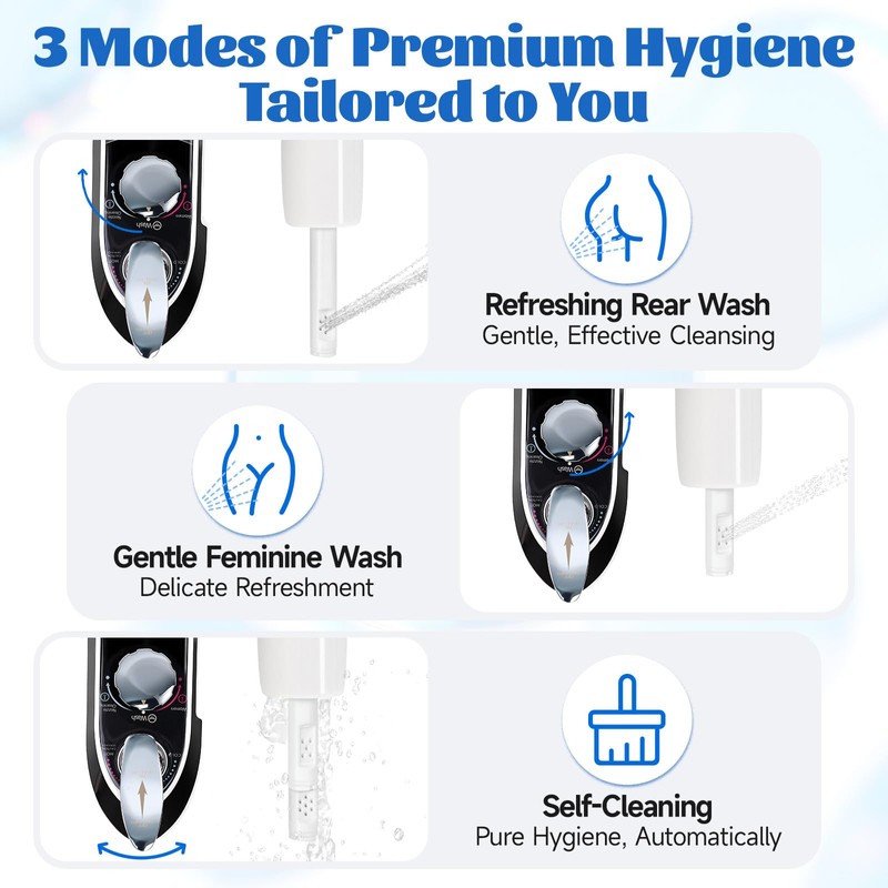 Toilet Attachment for Toilets Seat,Self-Cleaning Hot&Cold Water Bidet-Toilet Attachment for