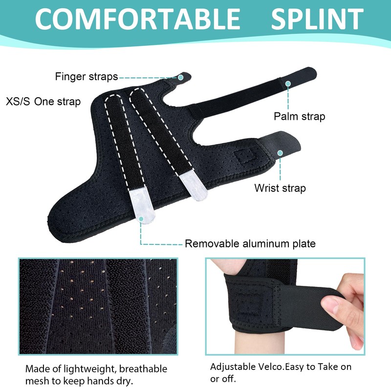 GenetGo Metacarpal Finger Splint Hand Brace - Pinky Ring Finger