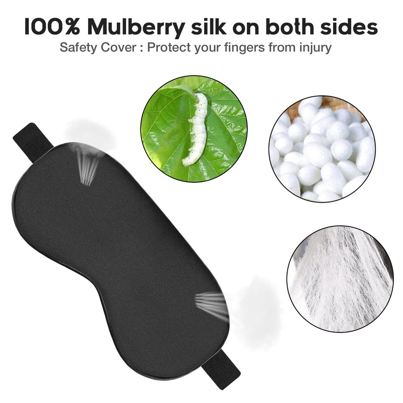 Ukissim Silk Sleep Mask, Adjustable Soft Eye Cover for Comfortable