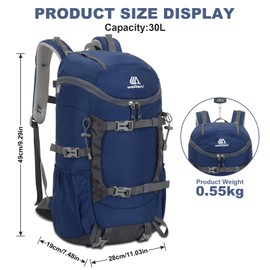 jianyana Hiking Backpack 30L Trekking Backpack Travel Backpack Waterproof Camping Backpack for Hiking Camping Mountaineering Travel Sports Men Women